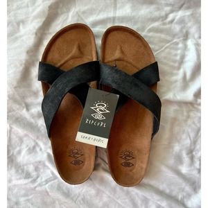 Womens Rip Curl Stella slip on sandals size 10 Black